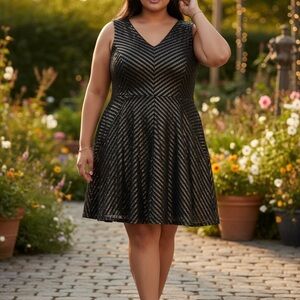 Chic Black and Gold Mini Dress